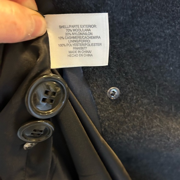 Classic wool pea coat in charcoal - Picture 4 of 7